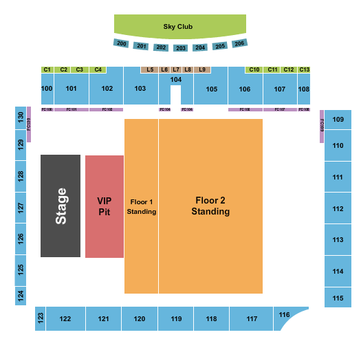 Weidner Field Seating Chart: VIP Pit