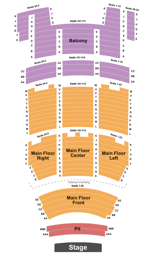 Weill Center For The Performing Arts Seating Chart: Endstage Pit