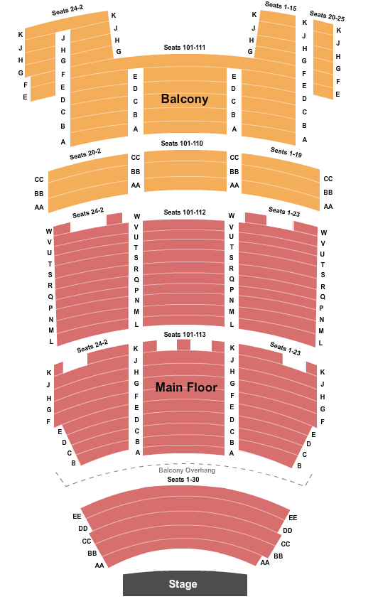 Weill Center For The Performing Arts Seating Chart: End Stage