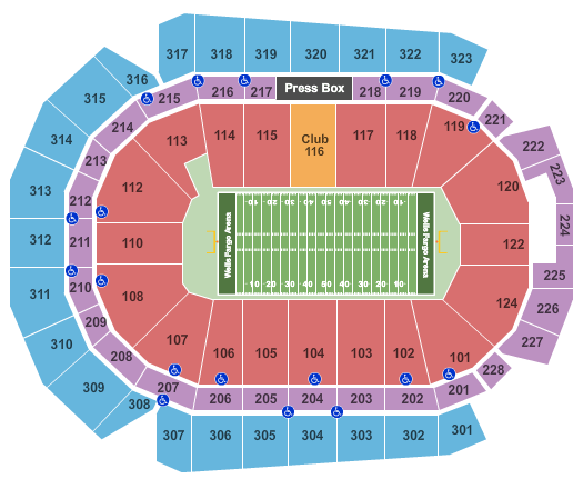 Wells Fargo Arena - IA Seating Chart: Football