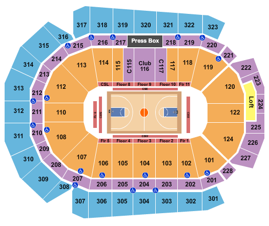 Wells Fargo Arena - IA Seating Chart: Basketball