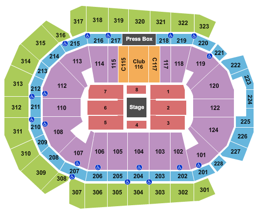 Wells Fargo Arena - IA Seating Chart: Center Stage 2