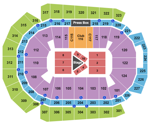 Wells Fargo Arena - IA Seating Chart: Center Stage