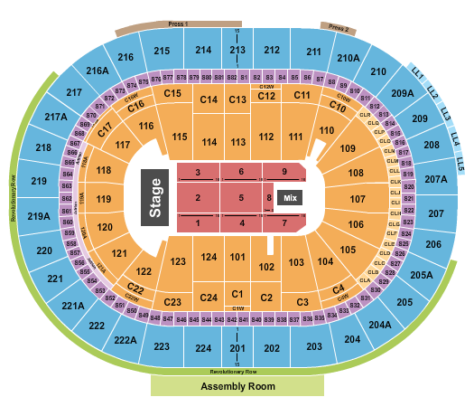 Wells Fargo Center - PA Seating Chart: Endstage 7