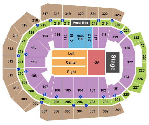 Wells Fargo Arena - IA Seating Chart: Endstage GA Pit