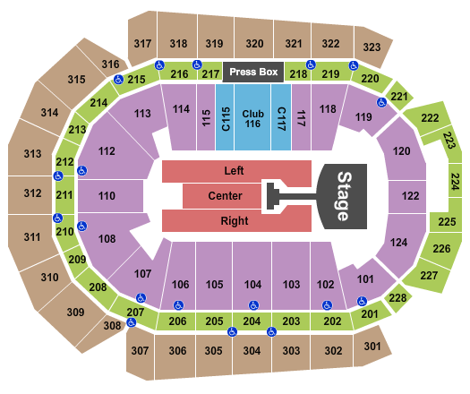 Wells Fargo Arena - IA Seating Chart: Pink 2024