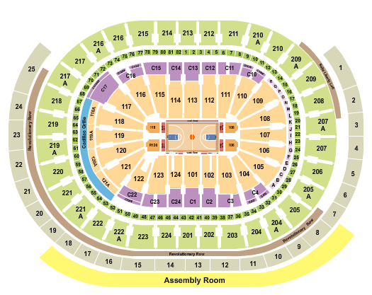 Wells Fargo Center - PA Seating Chart: Basketball Rows