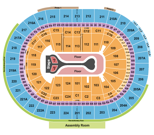 Wells Fargo Center - PA Seating Chart: Benson Boone