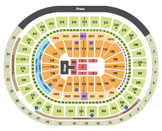 Golden 1 Center Concert Seating Chart