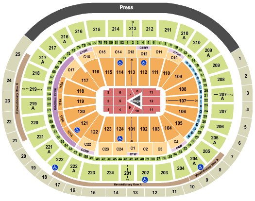 Wells Fargo Center - PA Seating Chart: Center Stage 2