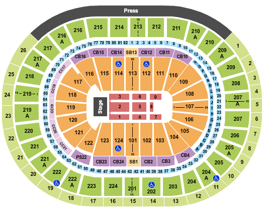 Wells Fargo Center Seating Chart