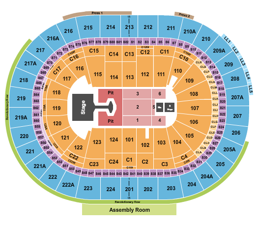 Wells Fargo Center - PA Seating Chart: Disturbed