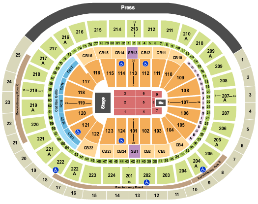 Wells Fargo Center - PA Seating Chart: End Stage 5