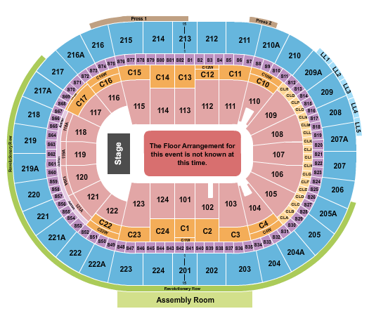 Wells Fargo Center - PA Seating Chart: Generic Floor