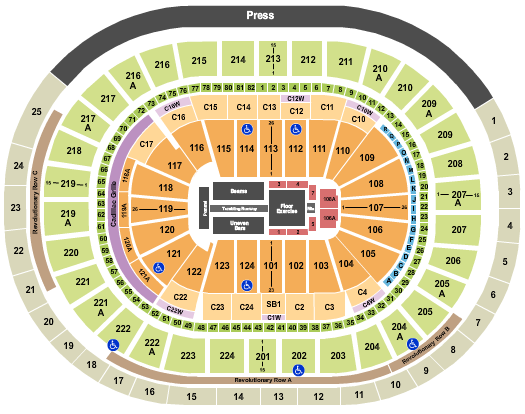 Wells Fargo Center - PA Seating Chart: Gold Over America