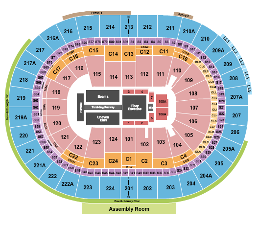 Wells Fargo Center - PA Seating Chart: Gold Over America