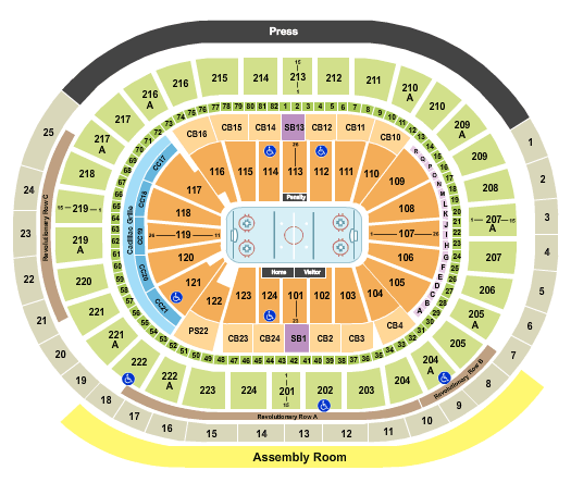 Wells Fargo Center - PA Seating Chart: Hockey