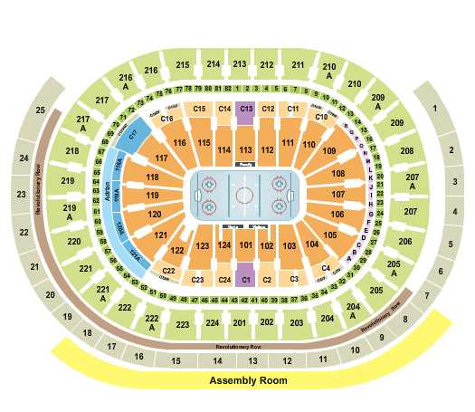 Wells Fargo Center - PA Seating Chart: Hockey Rows