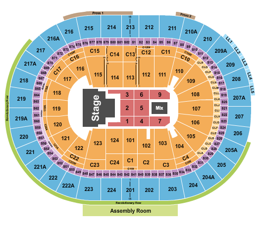 Xfinity Mobile Arena Seating Chart: I-dle