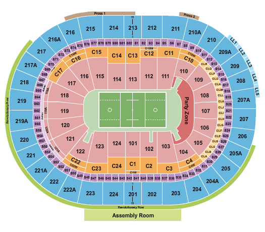 Wells Fargo Center - PA Seating Chart: Lacrosse 2