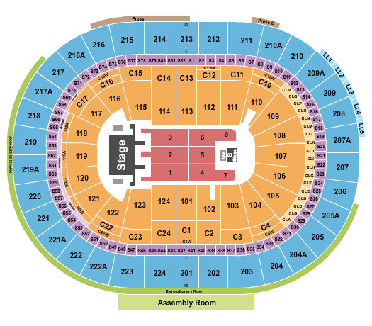 Wells Fargo Center - PA Seating Chart: Mana