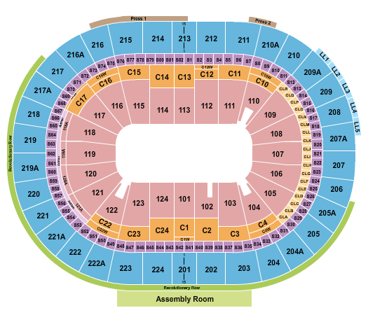 Xfinity Mobile Arena Seating Chart: Open Floor