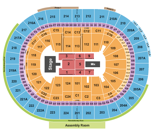Xfinity Mobile Arena Seating Chart: Reggae Fest