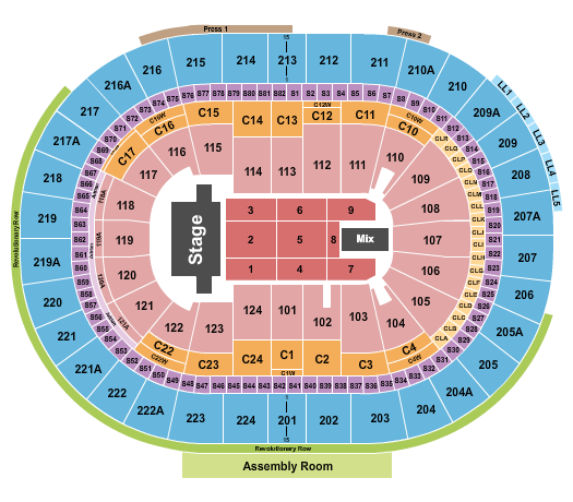 Wells Fargo Center - PA Seating Chart: TSO