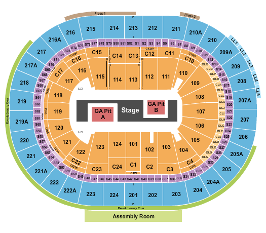 Xfinity Mobile Arena Seating Chart: TWICE