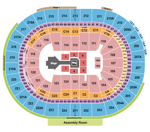 Wells Fargo Center - PA Seating Chart: WWE 2