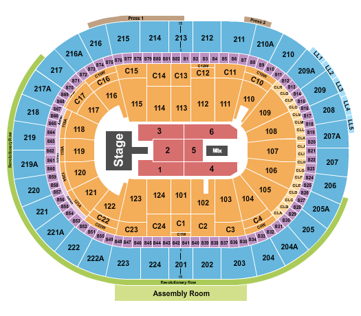 Wells Fargo Center - PA Seating Chart: Wu-Tang Clan