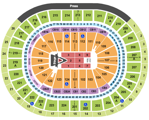 Wells Fargo Center - PA Seating Chart: Aerosmith