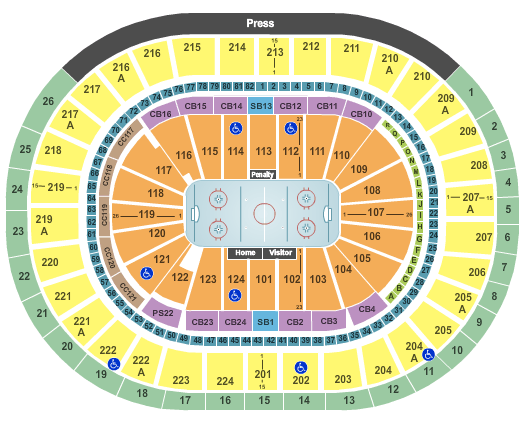 Wells Fargo Center - PA Seating Chart: Hockey