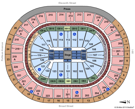 Wells Fargo Center Seating Chart
