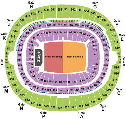 Wembley Stadium Seating Chart: Endstage Front & Rear SRO