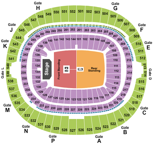 Wembley Stadium Seating Chart: Endstage Front & Rear SRO