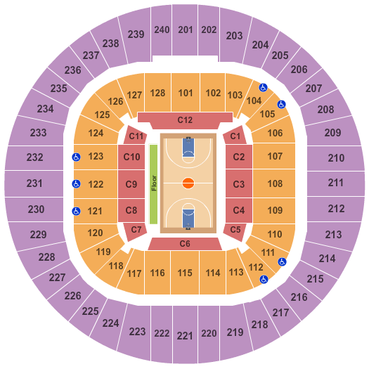 Frank Erwin Center Seating Chart With Seat Numbers