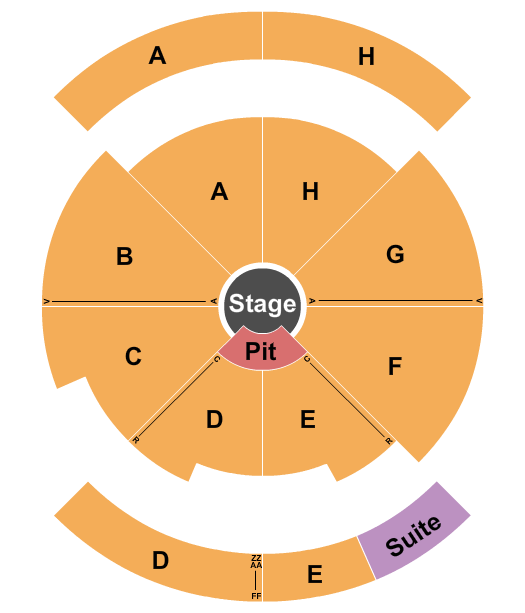 Westbury Music Fair Seating Chart: Center Stage with Suite