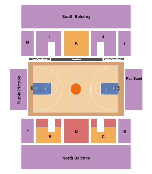 Western Hall Seating Chart: Basketball