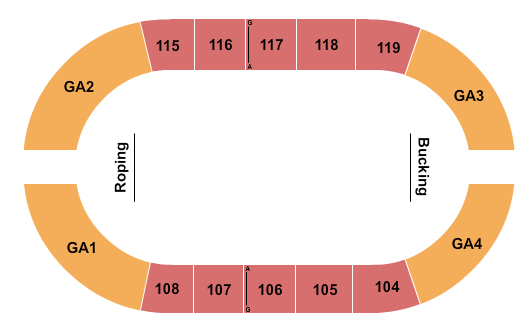 Western Kentucky University L.D. Brown Ag Expo Center Seating Chart: Rodeo