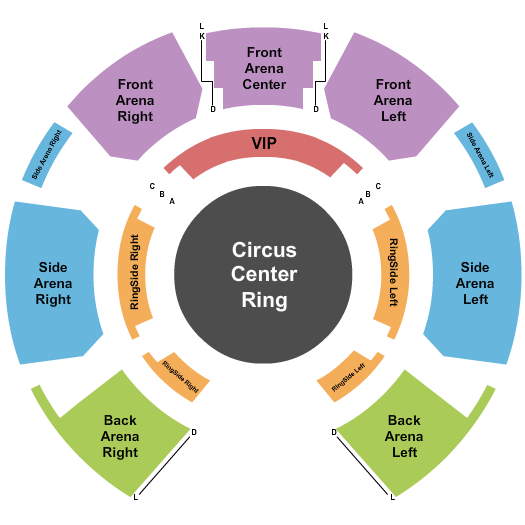 Westfield Galleria at Rosevile Seating Chart: Circus Vargas
