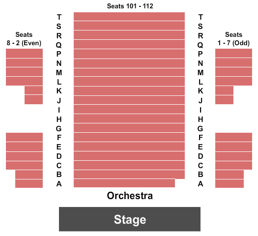 Westside Theatre Upstairs Seating Chart: Endstage 1