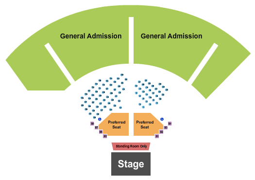Palmdale Amphitheatre Seating Chart: SRO/Preferred/Tables/GA