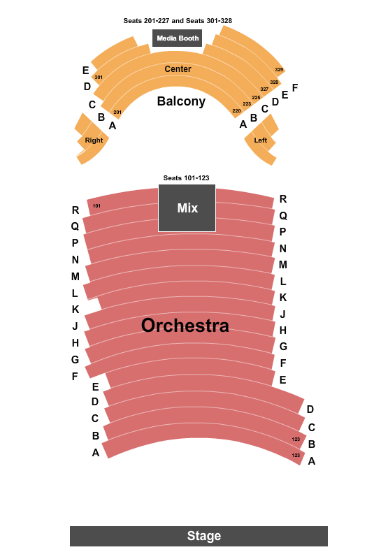 Wheeler Opera House Seating Chart: Endstage No Pit