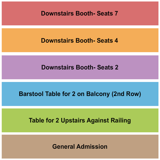 Whisky A Go Go Seating Chart: GA/Booth/Barstool 6