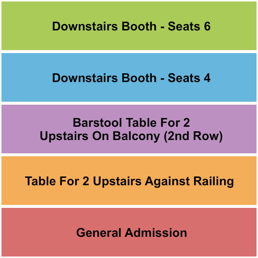 Whisky A Go Go Seating Chart: GA/Booth/Barstool 2