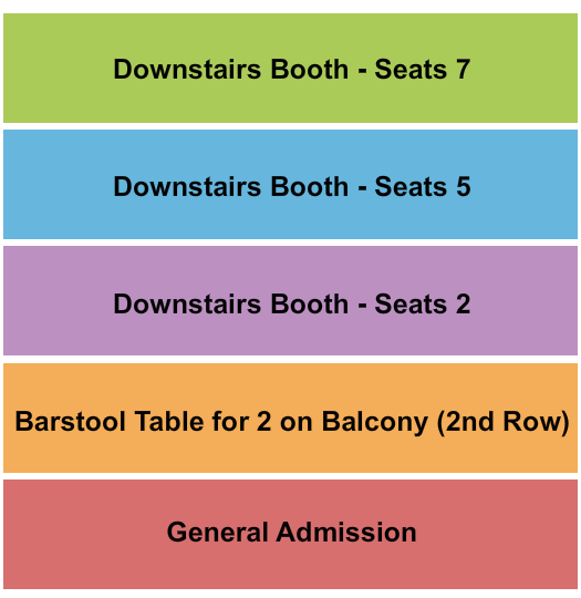 Whisky A Go Go Seating Chart: GA/Booth/Barstool 7