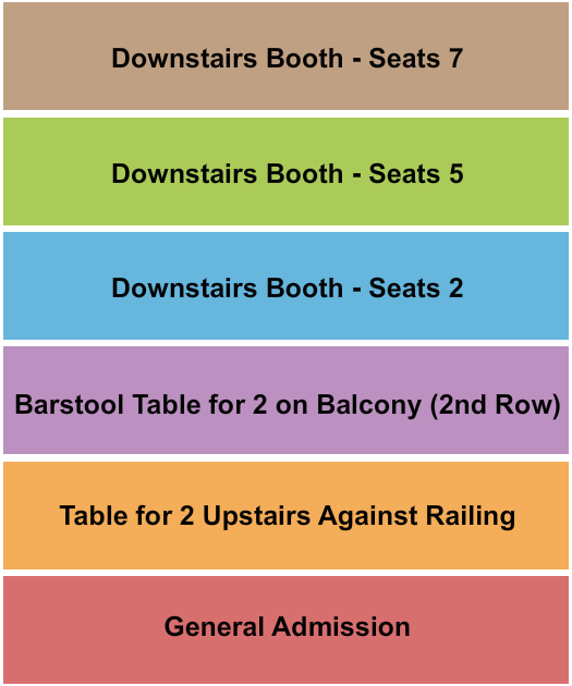Whisky A Go Go Seating Chart: GA/Booth/Barstool 4