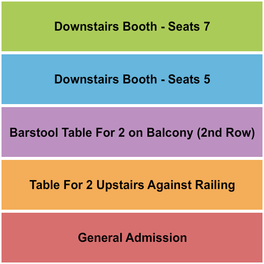 Whisky A Go Go Seating Chart: GA/Booth/Table 2