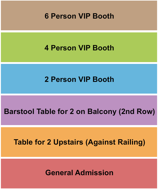 Whisky A Go Go Seating Chart: GA/VIP Booth/Barstool